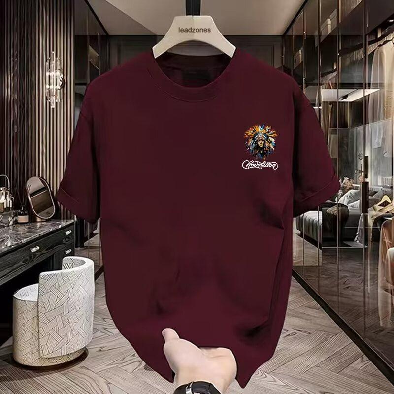 Product Introduction of Áo Thun Ngắn Tay, Chất Liệu Cotton Nặng, Dành Cho Trang Phục Mùa Hè Của Nam Giới, Hợp Xu hướng Và Đẹp Trai, Thời Trang, Áo In Đơn Giản Menswear Cổ Tròn 6