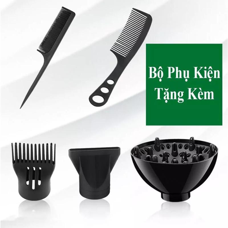 Máy Sấy Tóc KAW K-2000 Sấy 2 Chiều 3 Chế Độ, Công Suất Cao 2200W, Tạo Kiểu Tóc Chuyên Nghiệp, Tặng Kèm Bộ 5 Phụ Kiện Nữ Women 7