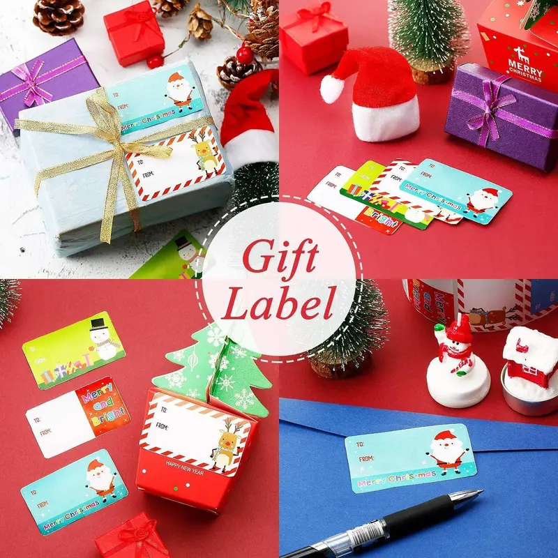 Stickers for Gifts, 500pcs/roll Colorful Label Sticker, Holiday Gift Decoration Label, Sticker Ornaments, Holiday Essentials, Valentine's Day Gift, Home Accessories Decor 4