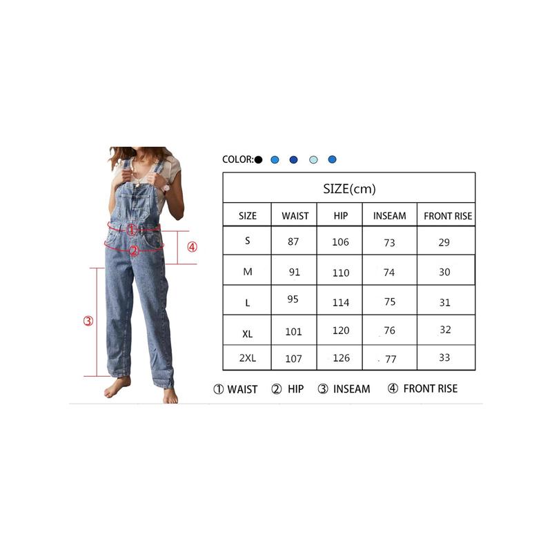 Product Introduction of Women Fashion Denim Long Jumpsuit Casual Spaghetti Strap Wide Leg Romper Pants Summer Baggy Bib Overalls 0