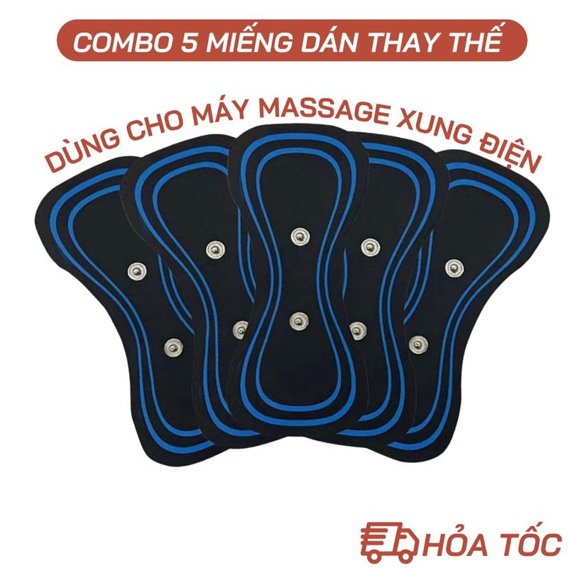 Combo 5 Miếng Dán Hình Bướm Màu Xanh Thay Thế Có Gel Dính Phù Hợp Mọi Máy Massage EMS Xung Điện