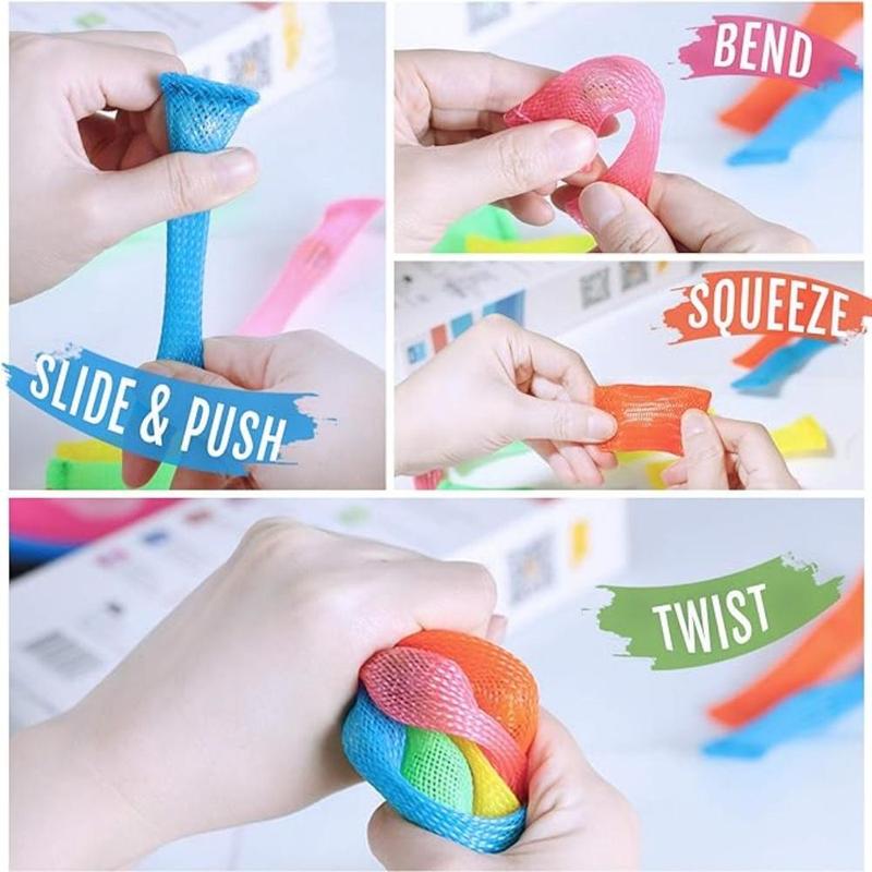 8 Counts Marble Mesh Fidget Toys Sensory Marble and Mesh Fidget Stress Relieve Toy for Family & Friend 6