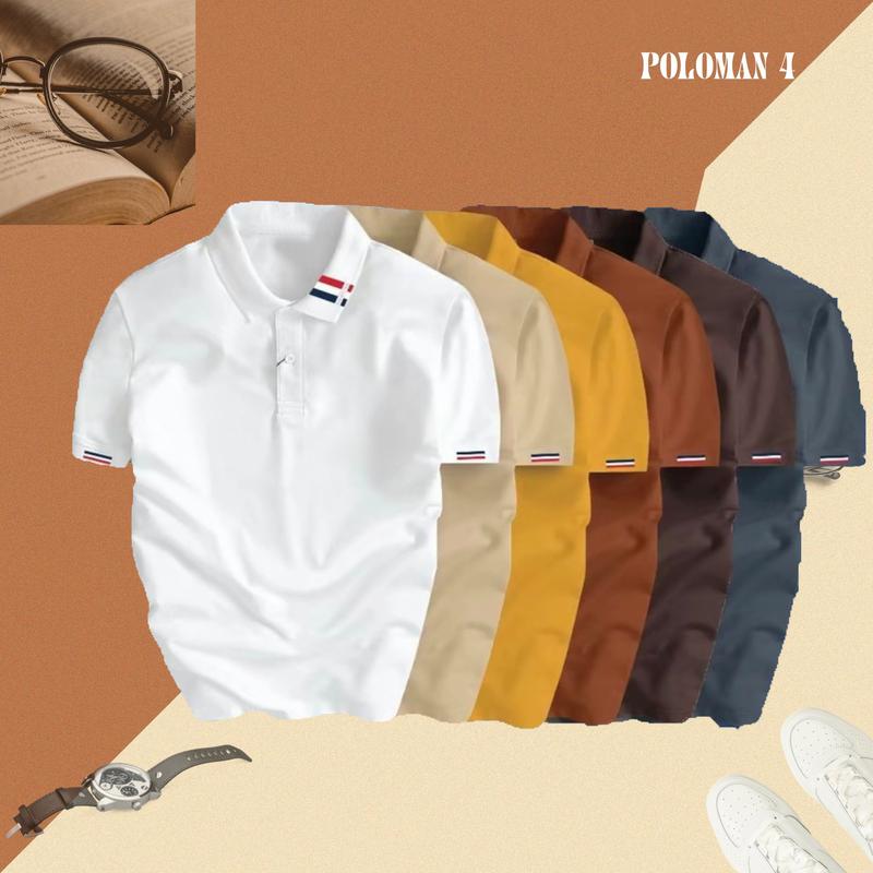  Áo polo Poloman 04 thiết kế chất vải cao cấp tay ngắn Sang trọng thời trang unisex freeship Menswear Ngắn Tay Có Cổ Shirt Cộc Tay Thun 