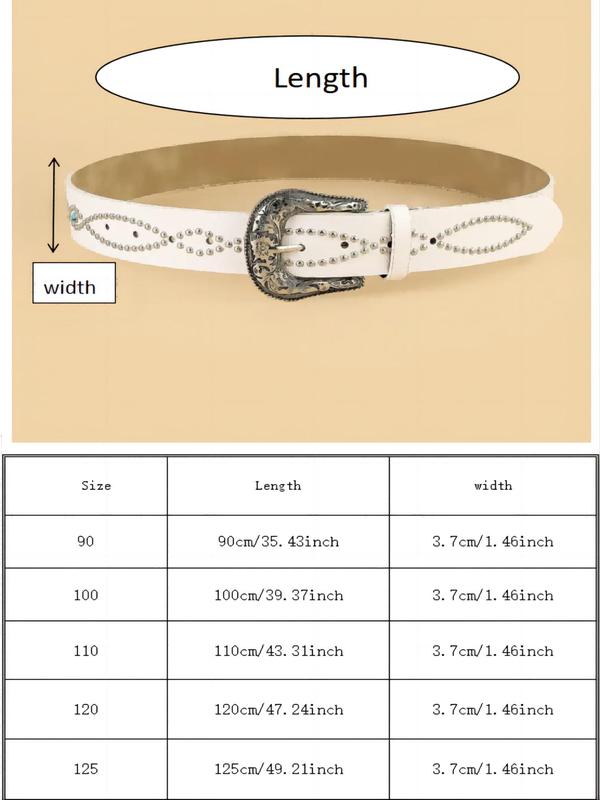Trendy Studded Decor Pu Leather Buckle Belt, Fashion Casual Matching Belt for Women & Men for Daily Life, Versatile Waitband for Jeans, Pants 1