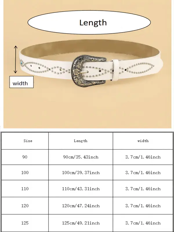Trendy Studded Decor Pu Leather Buckle Belt, Fashion Casual Matching Belt for Women & Men for Daily Life, Versatile Waitband for Jeans, Pants 1