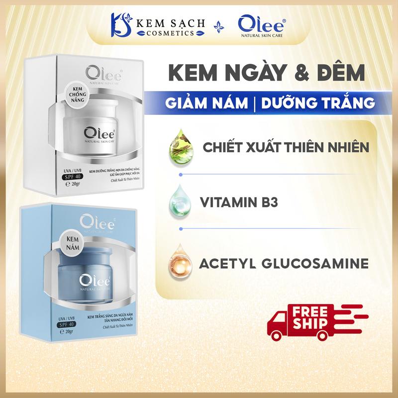 Combo Kem Hỗ Trợ Cải Thiên Tình Trạng Nám, Tàn Nhang, Đồi Mồi và Dưỡng Trắng Da Olee