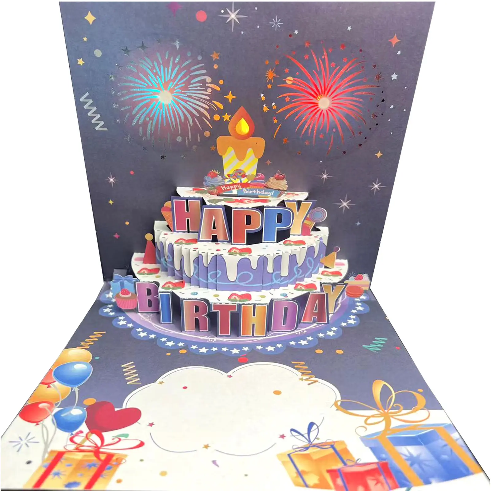 3D Birthday Greeting Card With Music And Light Light and Sound Happy Birthday Card For Women Men Kid Birthday Wedding