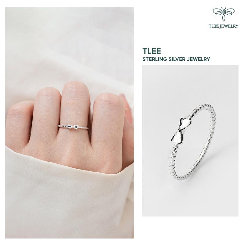 Nhẫn bạc nữ TLEE nơ tiểu thư dịu dàng TLEE JEWELRY A0183 1
