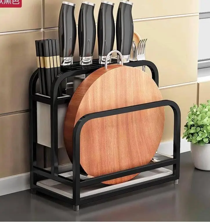 Kệ inox cao cấp để dao thớt, đũa tiện lợi có khay hứng nước 1