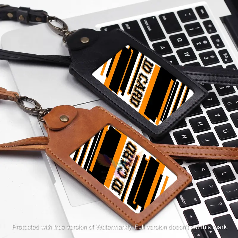 QUICK - NAME TAG KARTU NAMA ID CARD KULIT KANTOR 3 SLOT LANYARD ELEGANT KANTOR 0
