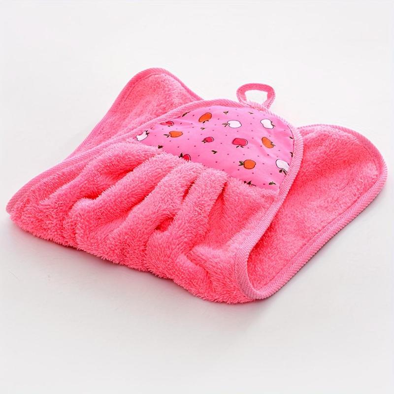 Cute Fruit Pattern Reusable Kitchen Dishcloth, 4pcs Hangable Absorbent Hand Towel, Home Kitchen Cleaning Tool, Cleaning Gadgets for Home 4