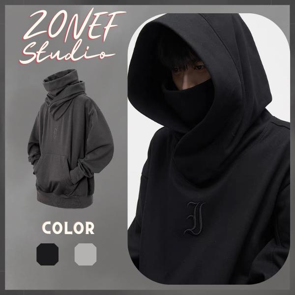 Hoodie Ninja Poli 2 Da- Áo Hoodie Cổ Lọ Form Rộng Unisex Menswear Nam Dài Tay Tay Dài Màu Đen
