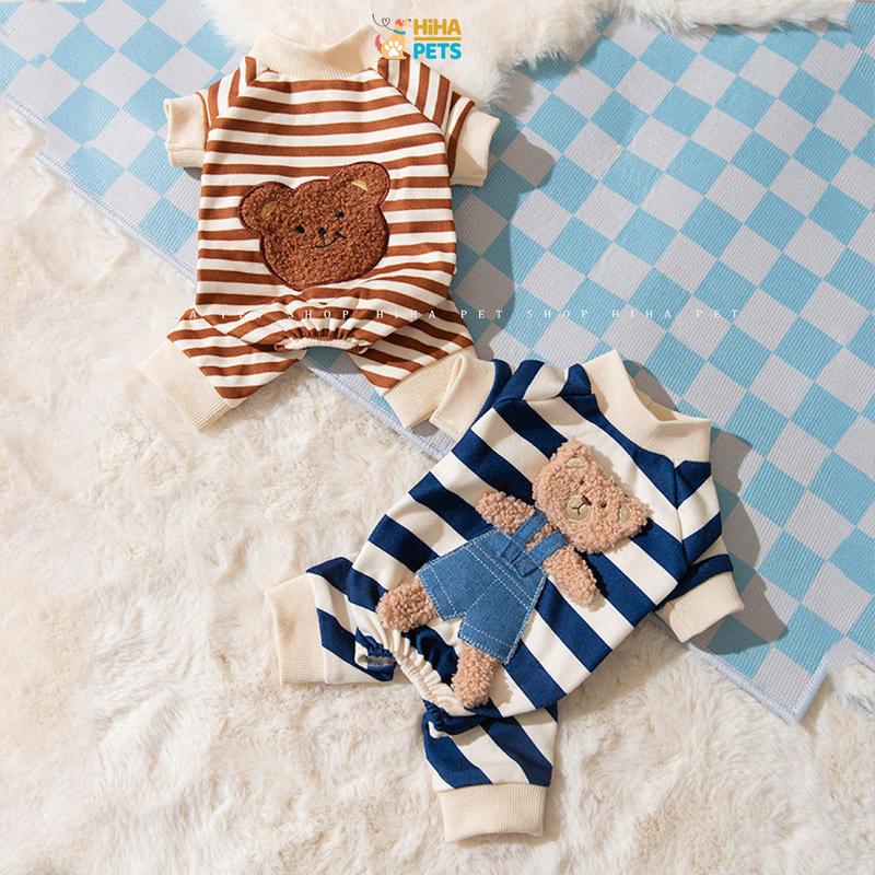 Jump Sọc 4 Chân Chó Mèo Thêu Gấu Bông Thời Trang Quần Áo Thú Cưng Thiết Kế Cao Cấp Mùa Hè Hiha Pets.