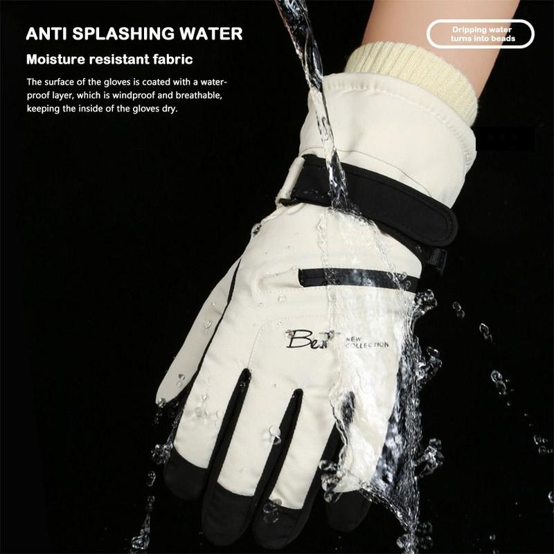 Product Introduction of Antislip Windproof Skiing Gloves for Men Waterproof Sports Cycling Motocycle Plush Gloves Touch-screen Full Palm Snowboard Gloves Winter 23