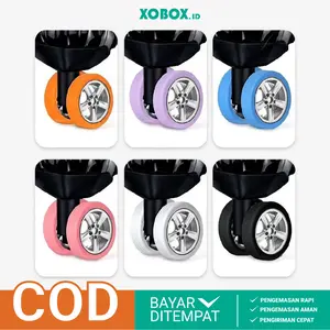 8Pcs Silikon Pelindung Roda Koper Ring Protector Roda Luggage Trolley Wheel Universal HM1009