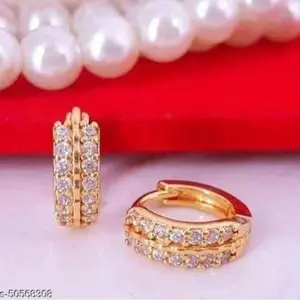 ANTING JEPIT DUA BARIS PERMATA/ANTING TITANIUM PASHION WANITA ANTI LUNTUR SELAMANYA