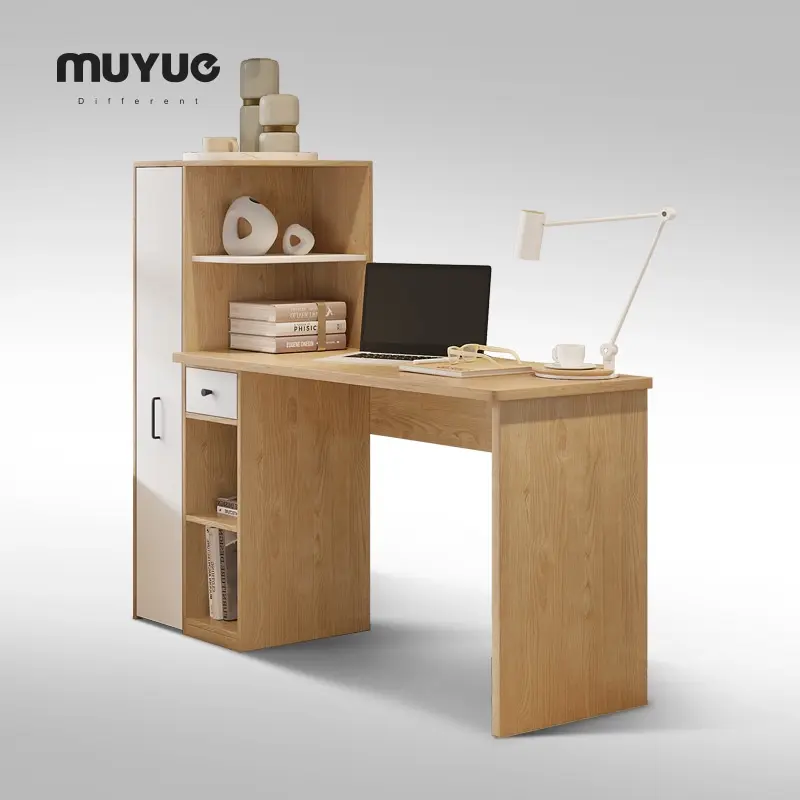 Desk with Bookshelf Integrated Study Retractable Study Table Modern Minimalist Multi-Functional Combination Computer Desk