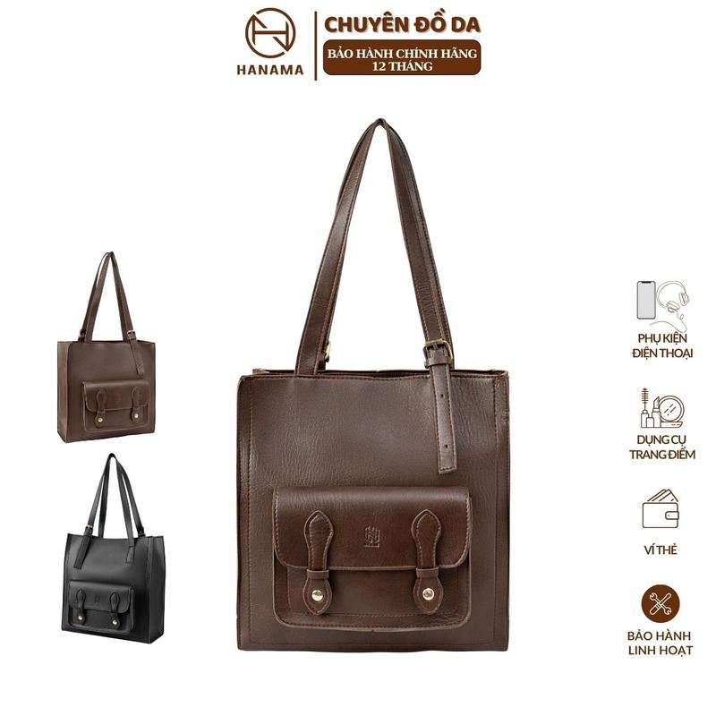 Hanama túi đeo vai thời trang cao cấp Juli 8 Nâu - Đen Dabag chống xước Nhiều Ngăn
