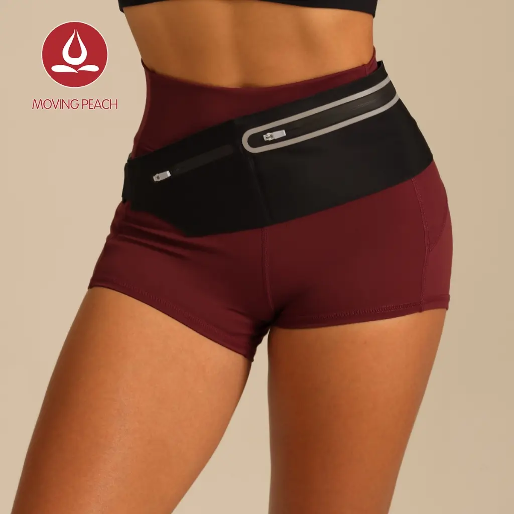 MOVING PEACH Sport belt Water-Repellent Outdoor Running Belt Adjustable Skin-friendly Fitness Bum Bag for Phone Key and Cards
