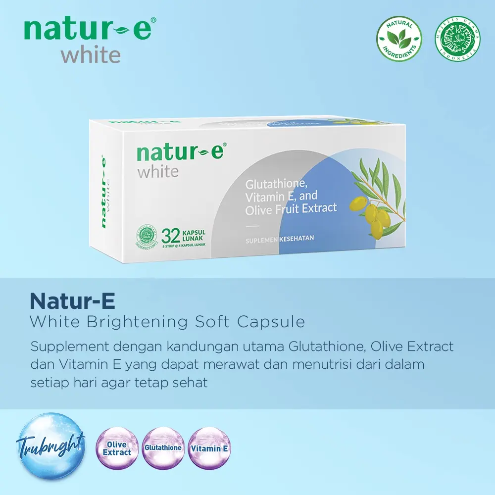 NATUR E WHITE SUPLEMEN KESEHATAN ISI 16 KAPSUL LUNAK