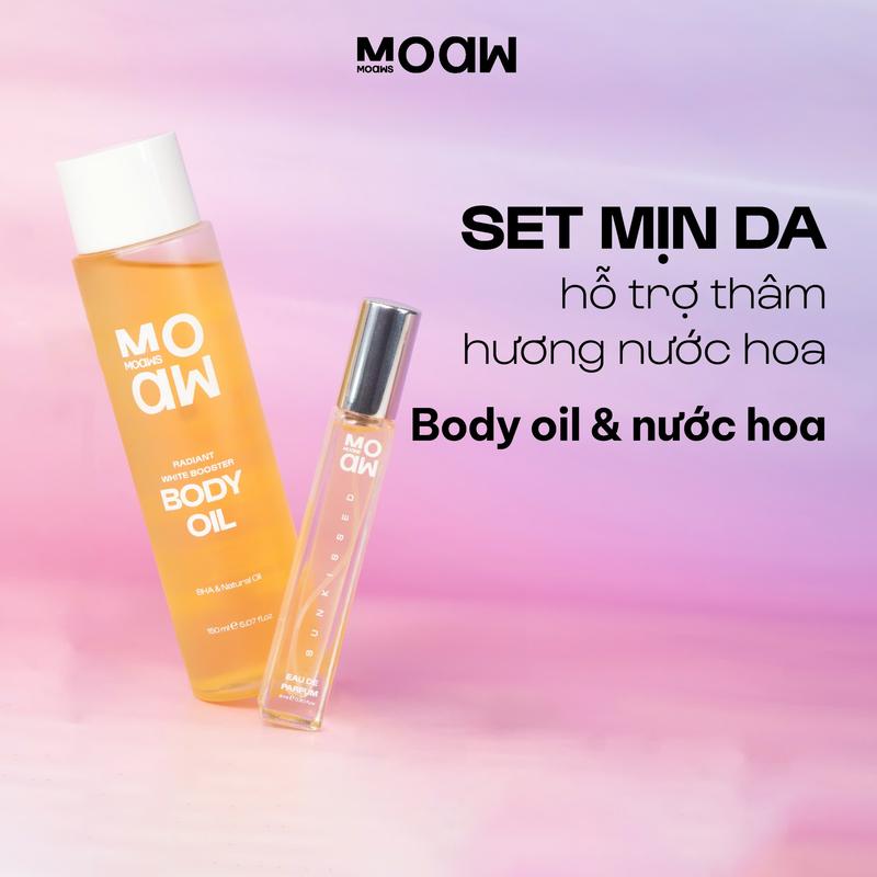 Combo Dầu Dưỡng Da Body Oil & Nước Hoa Nữ Hương Phấn MOAW MOAWS Dầu Massage Hỗ Trợ Thấm Kem Body Mềm Da Viêm Nang Lông Dưỡng Ẩm Da Body Dầu Hỗ Trợ Thâm Rạn Dầu Ủ Body Dầu Mát Xa Spa Dầu Xoa Bóp Massage Dưỡng Body Làm Đẹp Da Moah Moah Cho Nữ Women