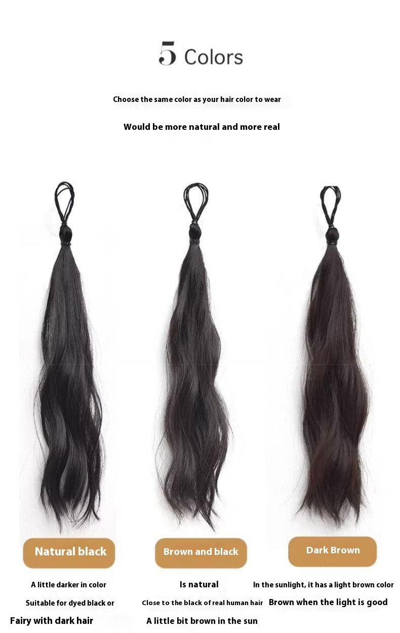 Product Introduction of Wig Ponytail Self-Winding Hair Band Bun Wig Women's Mid-Length Hair Extensions Artificial Hair Tied 8