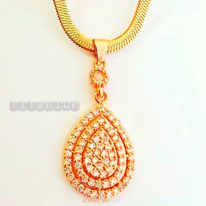 Kalung Titanium Gepeng Plus Liontin Candi Anti Karat Fashion Perempuan Aman di Pakai Harian