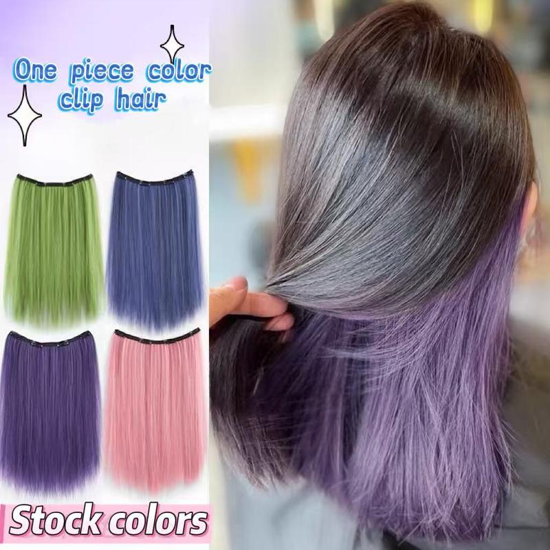 One Piece 5 Clips Seamless hair extensions Wig Màu Tím Highlight Clip In Hair…