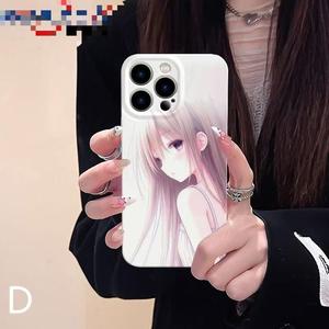Compatible with iPhone Apple 8 Plus Case 15 Pro Jelly 7 Trendy Pink Long Hair Girl
