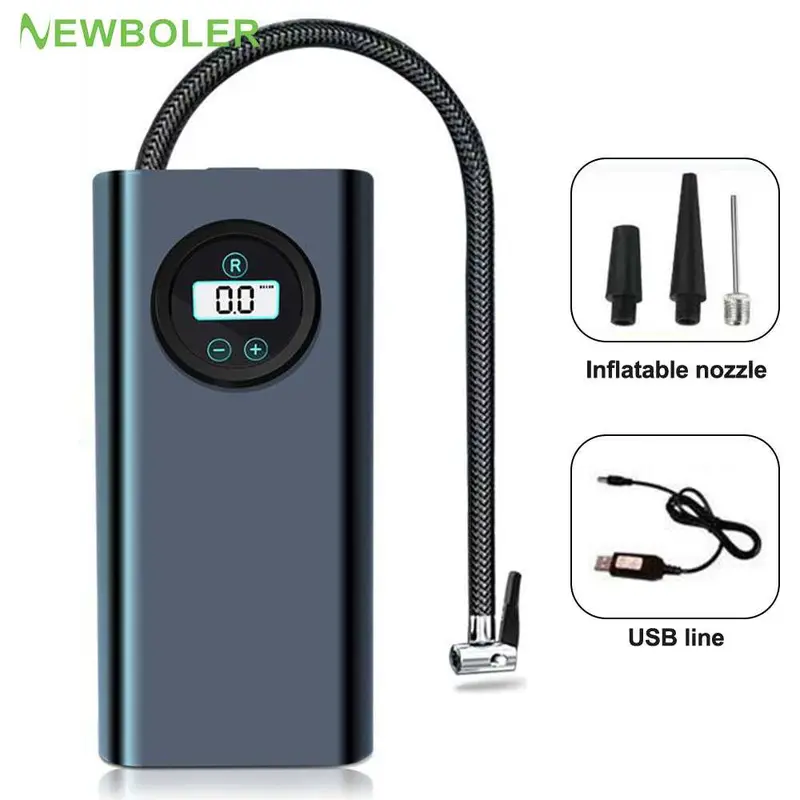Pompa Ban Mobil Elektrik LCD Inflator Portable 150PSi 3600mAh - NE36 Powerbank isi angin compresor penambah angin portable 0