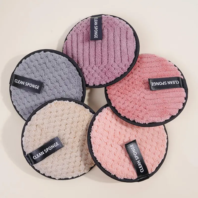 MAANGE Makeup Removal Pads, 5 Counts Round Soft Cleansing Pads for Daily Use, Double-sided Makeup Remover Pads, Face Cleansing Cloths or Face & Eyes, Holiday Essentials, Gentle Cleaning Products, Christmas Gift 4