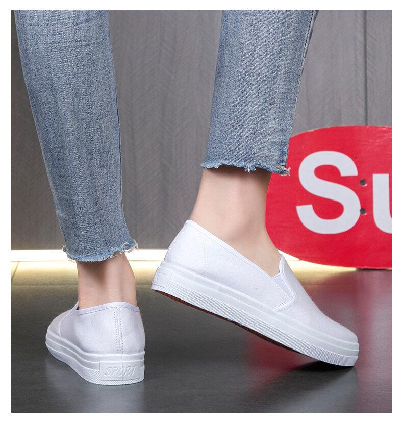Product Introduction of Comfortable lace up women's flat shoes White non-slip rubber sole comfortable nursing shoes comfortable slip on sneakers 11