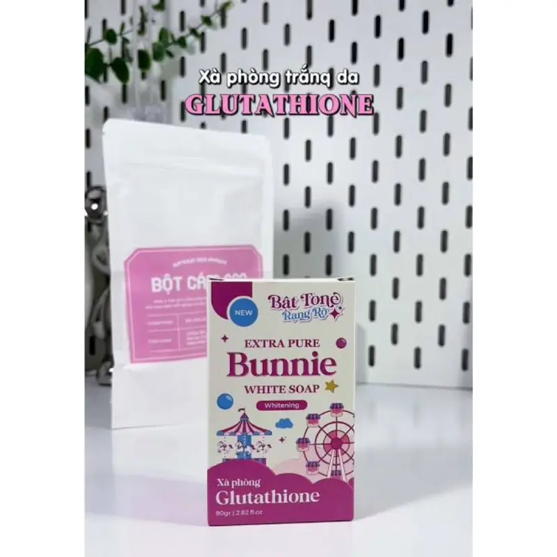 xà phòng glutathione Hàng Thái Lan chính hãng) Soap Xà Phòng mini Face & Body Trắng Da 4K Plus  5X Glutathione Xà Phòng Exfoliating Cho Da Dầu Glutathione Làm Sáng Da  Vitamin C Và E main image 0