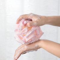 Gambar OHSOME - Premium Bath Ball With Soft Massage Beads With Foaming Strap/ Bath Net Ball/ Loofah - Pink dari OHSOME Homeliving Kab. Bekasi 5 Tokopedia