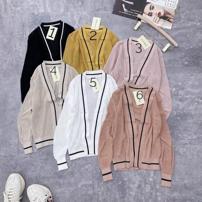 Product Introduction of Áo khoác gân tăm cardigan tay dài chạy viền ga65 12