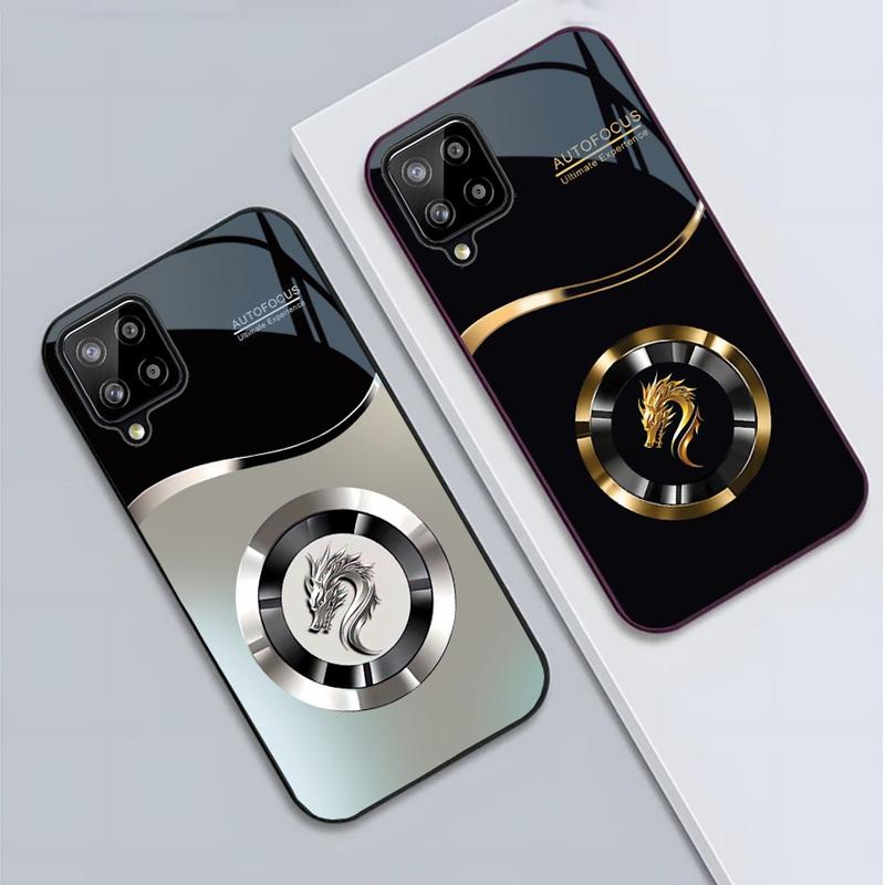 Ốp Lưng cho SAMSUNG GALAXY A12 A22,M22,M32 A22 5G M12 Mặt kính cường lực cao cấp Họa tiết FOCUS RỒNG