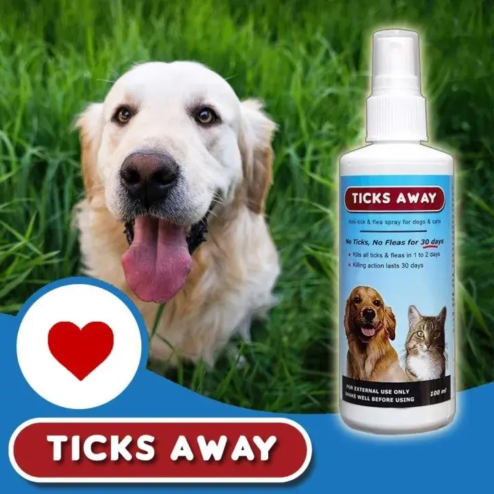 Ticks Away 100ml Pet Spray for dogs & cats - anti tick (garapata) & flea (pulgas) & lice (kuto)