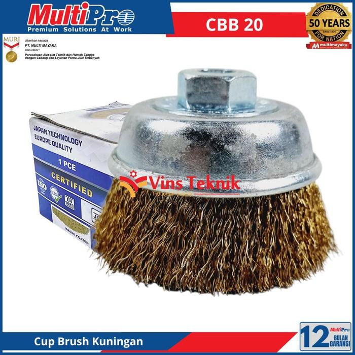 Gambar Sikat Kawat Mangkok Gerinda Cup Brush Kuningan CBB 20 MULTIPRO CBB20 dari Vins Teknik Bekasi Kota Bekasi Tokopedia