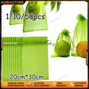 50/100pcs Brongsong buah kelengkeng besar Pembungkus Buah BLongsong kelengkeng jaring buah/Fruit Cover/Kantong Jaring/Fruit Cover Anti Serangga/Buah Anggur/ Klengkeng/ Strawberry Dll/ Pembungkus/Fruit Cover Khusus Buah Klengkeng, Nangka, Pisang