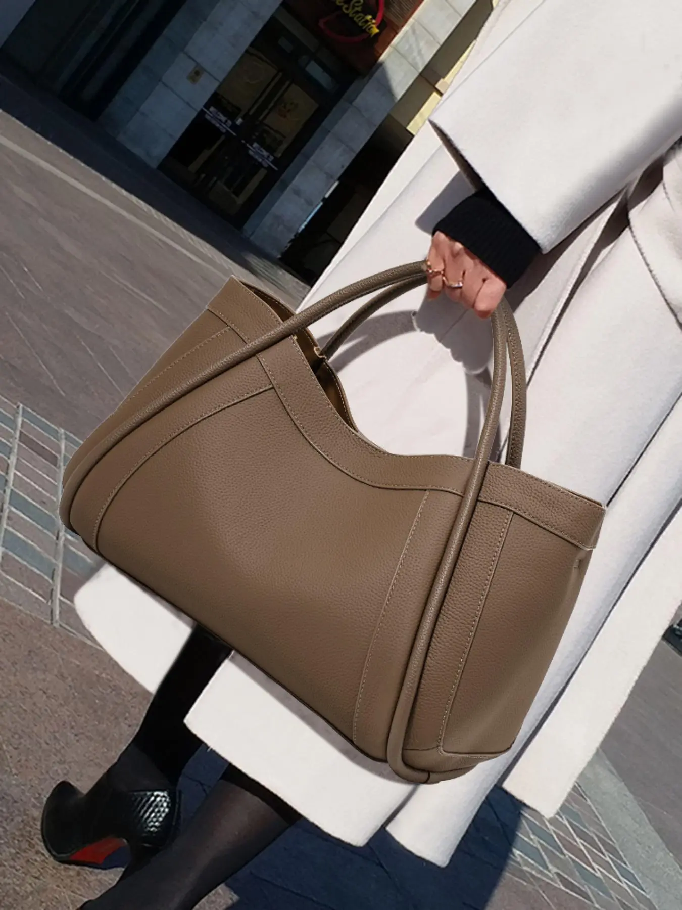 Women's Minimalist Temperament Plain Color Handbag, Casual Trendy Versatile High-quality Daily Commuting Handbag for Work Office & Daily Used