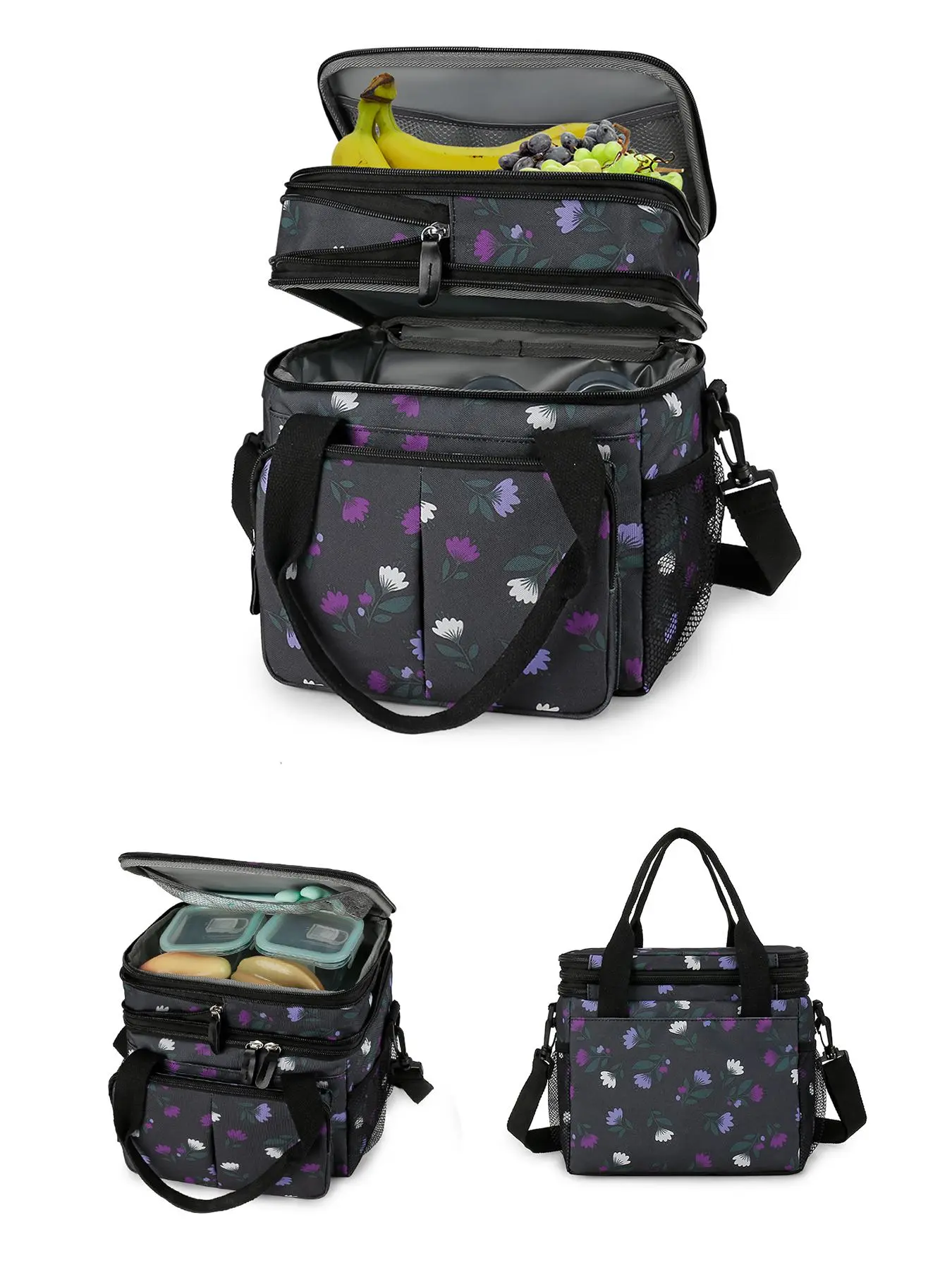 All Over Print Lunch Bag, Large Leakproof Lunch Box Cooler Bag, Multifunctional Lunch Bag for Women & Men, Lunch Box for Outdoor Camping Picnic