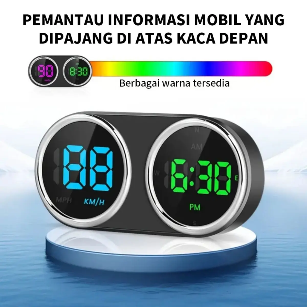 Speedometer GPS Mobil dengan Display HUD Head Up, Menampilkan Kecepatan KM/H dan MPH dalam LED Besar, Memberikan Solusi Modern untuk Memantau Kecepatan dengan Akurat, Mudah Dipasang pada Mobil