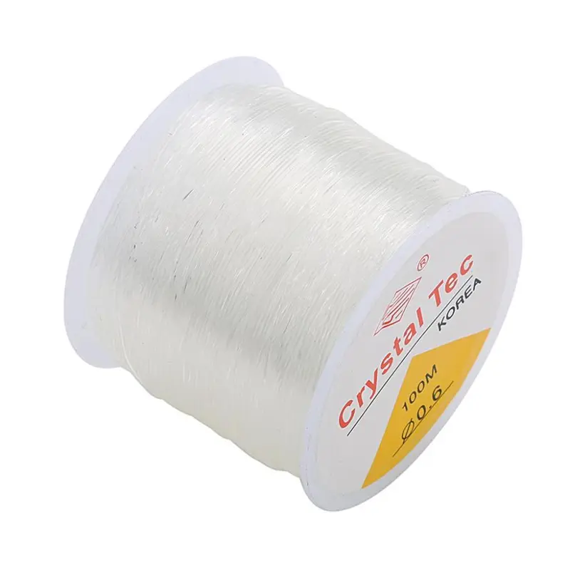 Dây chỉ đàn hồi trong suốt, dây đàn hồi mạnh và co giãn, đường kính 0,6mm, 100 mét mỗi cuộn 3