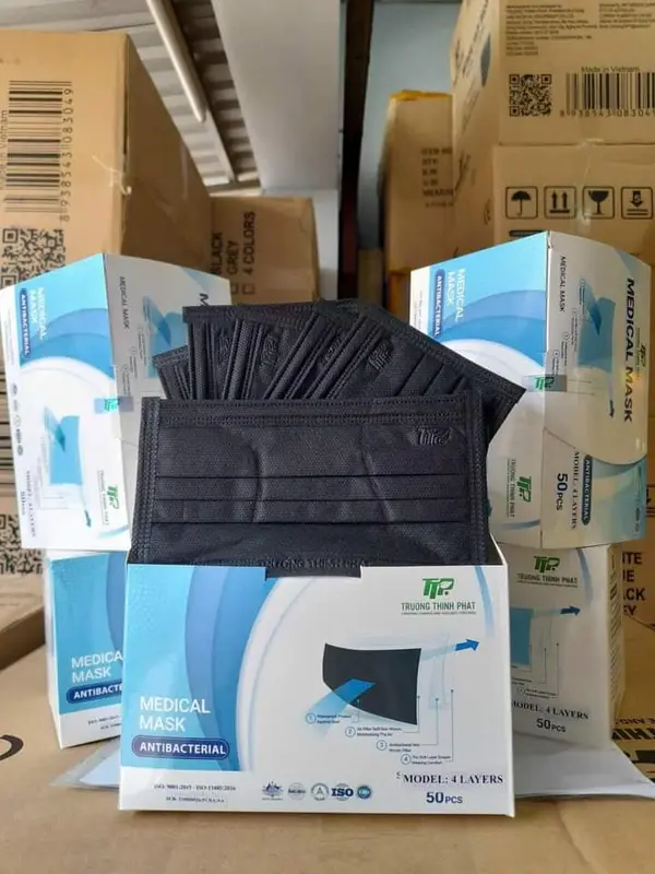 Set 4 hộp 200 cái khẩu trang y tế 4 lớp TTP cho người lớn, khẩu trang ngăn bụi, chống tia cực tím hiệu quả 7