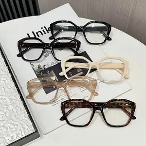 【Yy Potongan Harga Sangat Tinggi】Siswa Anti Cahaya Biru Kacamata Retro Prisma Frame Kacamata Cahaya Datar Unisex