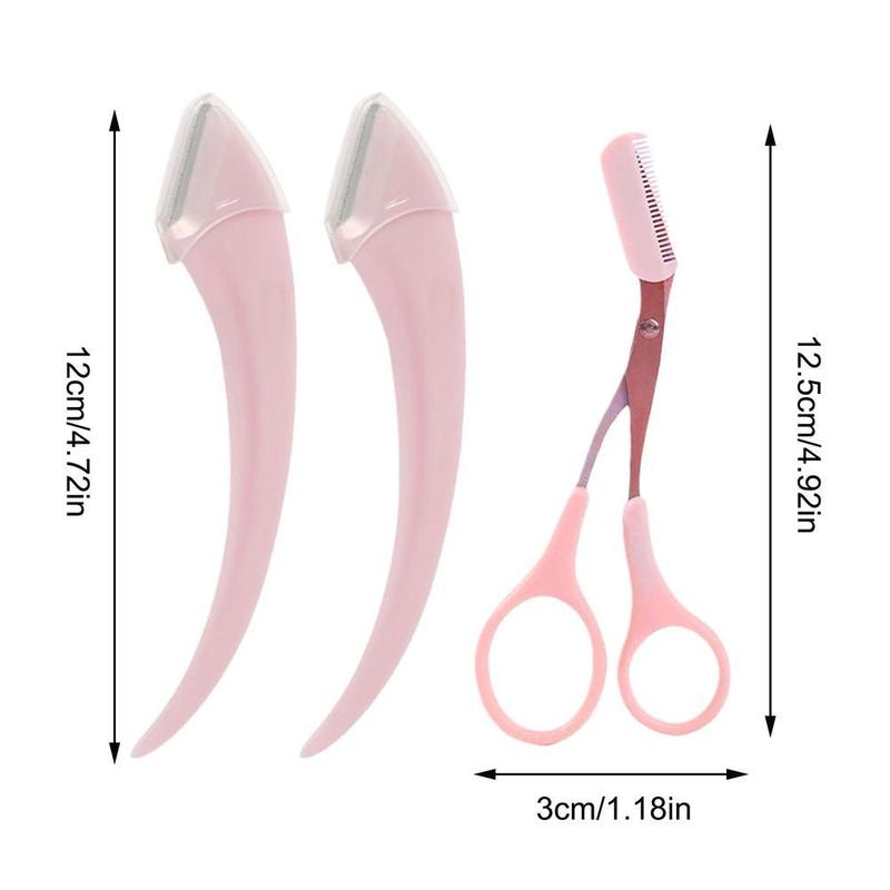 Product Introduction of Buy 1 Get 2 Free Curved Eyebrow Trimmer Facial Eyebrow Scissors With Comb Stainless Steel 0