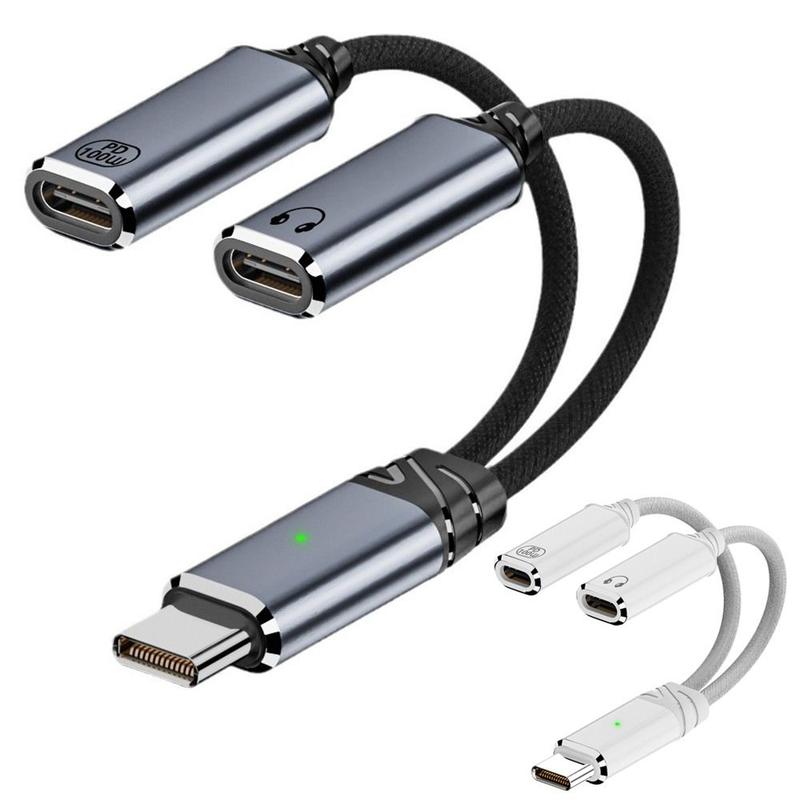 Bộ Chuyển Đổi Tai Nghe Type-C Kép, Chuyên Nghiệp 2 Trong 1, Sạc Nhanh, Âm Nhạc HiFi, Bộ Chuyển Đổi Tai Nghe, Điều Khiển Dây, Cáp Truyền Dữ Liệu, Thích Hợp Cho Điện Thoại Di Động