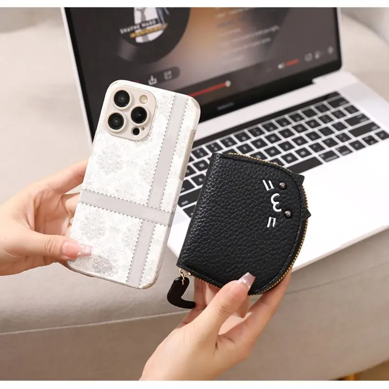 Ví Đựng Thẻ Mini, Thiết Kế Hình Mèo Hoạt Hình Dễ Thương, Da PU Siêu Mỏng, Có Khóa Kéo, Thích Hợp Cho Phụ Nữ Và Trẻ Em Gái, Chủ Thẻ 4