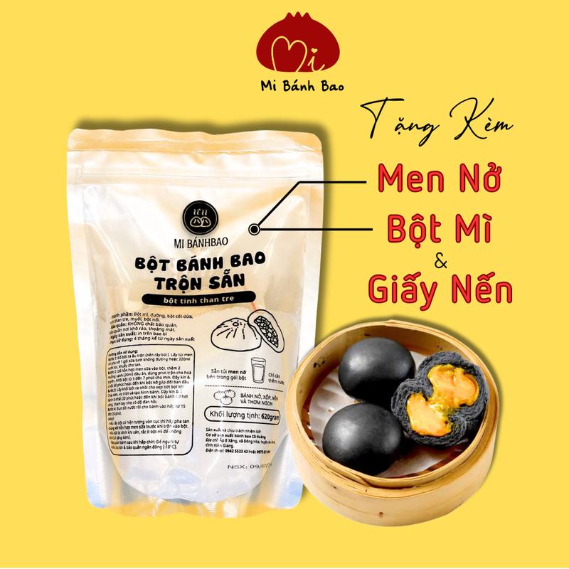 Bột Bánh Bao pha sẵn Mi BánhBao BỘT MÌ TINH THAN TRE 620gram (Tặng kèm Men nở, bột thấm tay & giấy lót bánh)