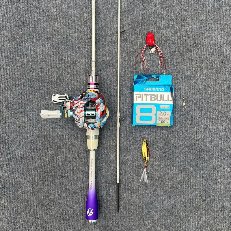 COMBO Bộ Cần Câu Cá Lure UL Trắng Bạc Và Máy Cemreo Có Tiếng Drax + Phụ kiện